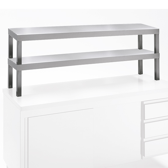 Överhylla, 2 plan, öppen sida, 1400x350 mm