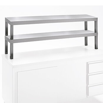 Överhylla, 2 plan, öppen sida, 1500x350 mm
