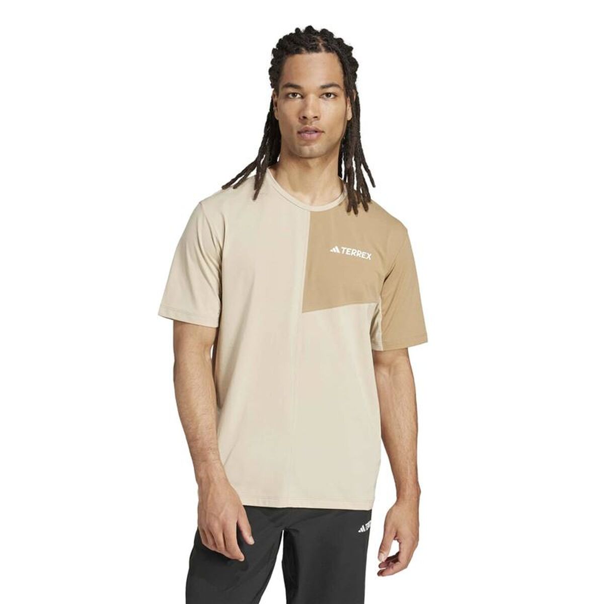 T-shirt med kortärm Herr Adidas Beige - 2