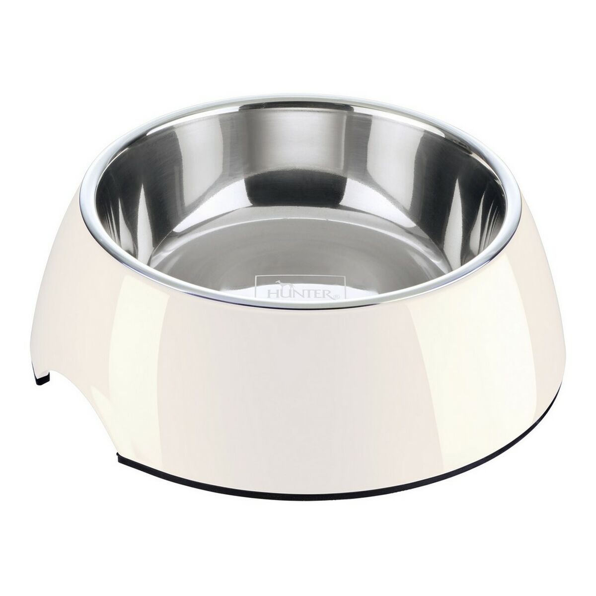 Hundmatare Hunter Melamin Rostfritt stål Vit 160 ml (14,5 x 14,5 x 7 cm)