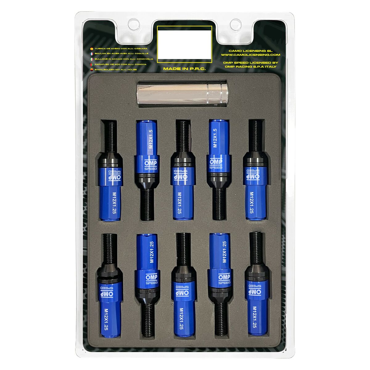 Skruvsats OMP OMPS09971207 28 mm Blå M12 x 1,25