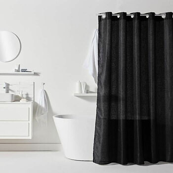 Duschdraperi TODAY Svart Polyester 180 x 200 cm (12 antal)