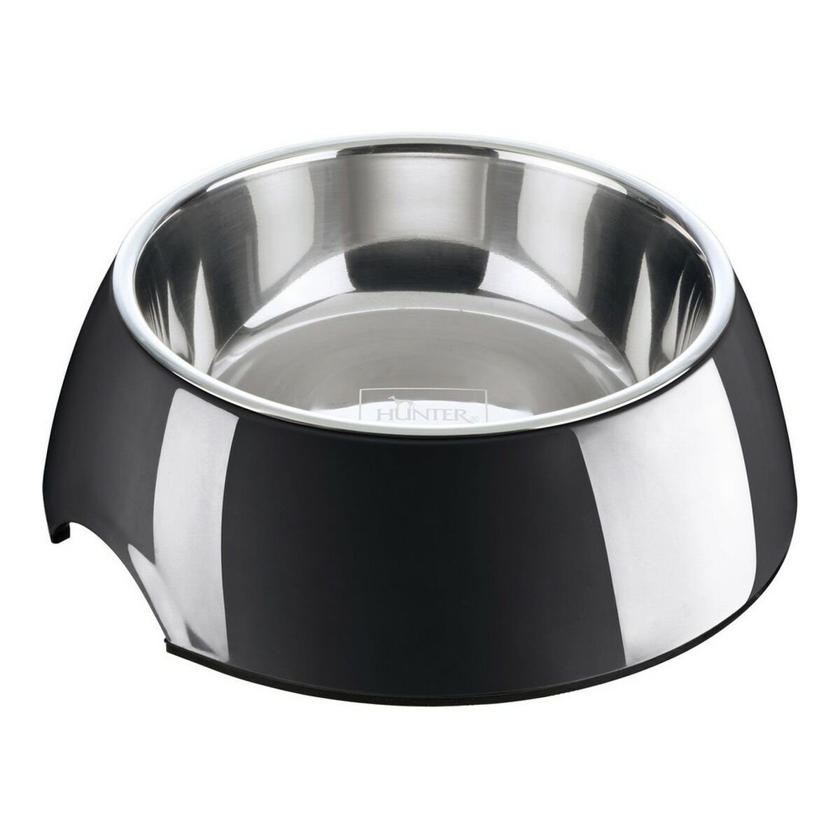 Hundmatare Hunter Melamin Rostfritt stål Svart 160 ml (14,5 x 14,5 x 7 cm)