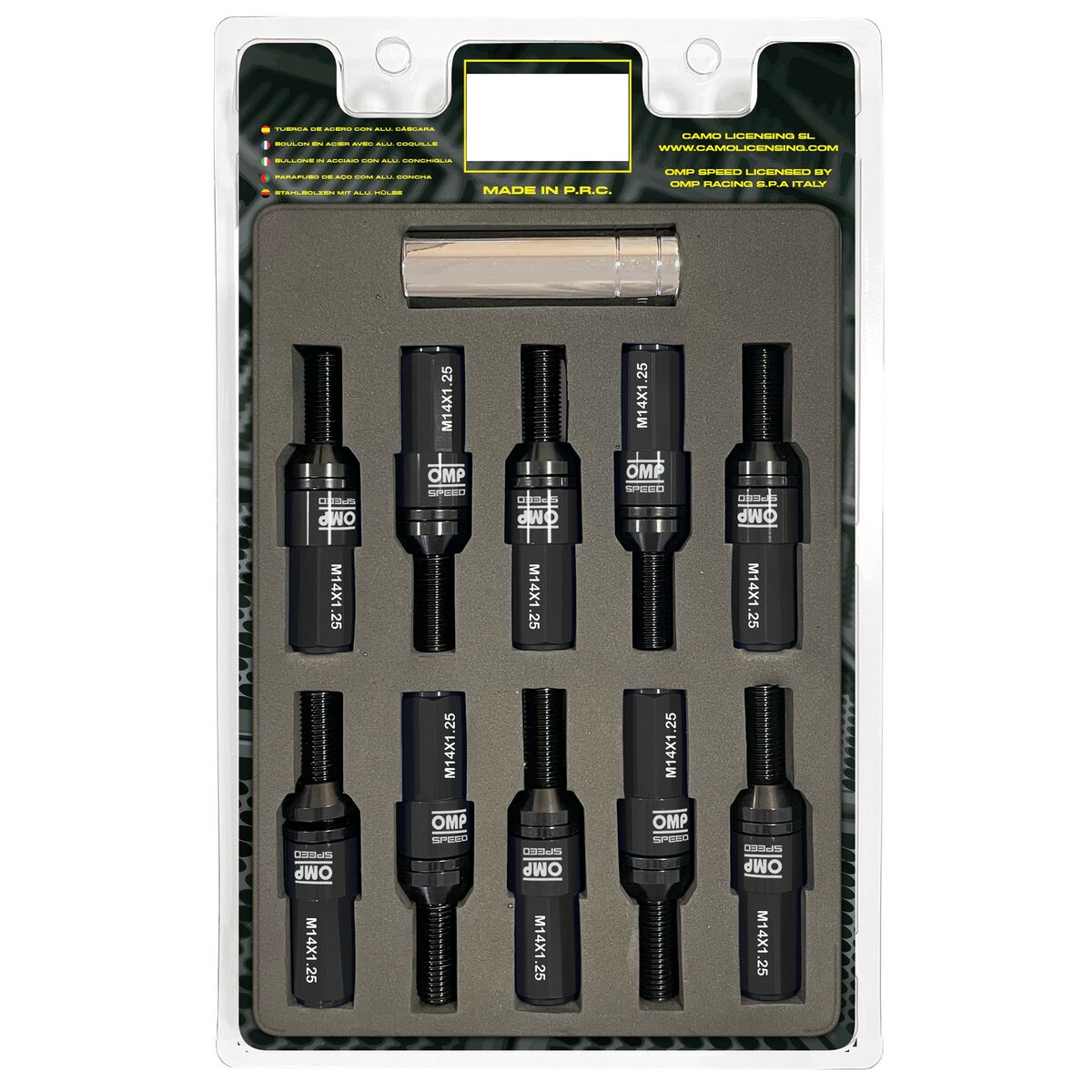 Skruvsats OMP OMPS09971401 28 mm Svart M14 x 1,25