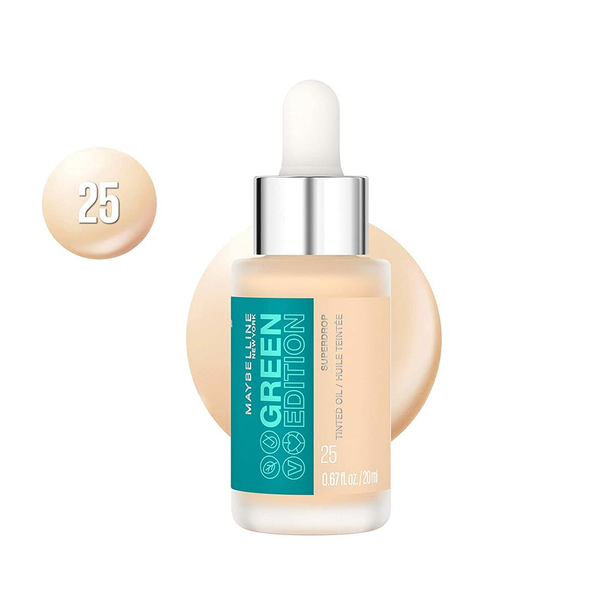 Flytande makeupbas Maybelline Green Edition Nº 25 20 ml Olja - 2