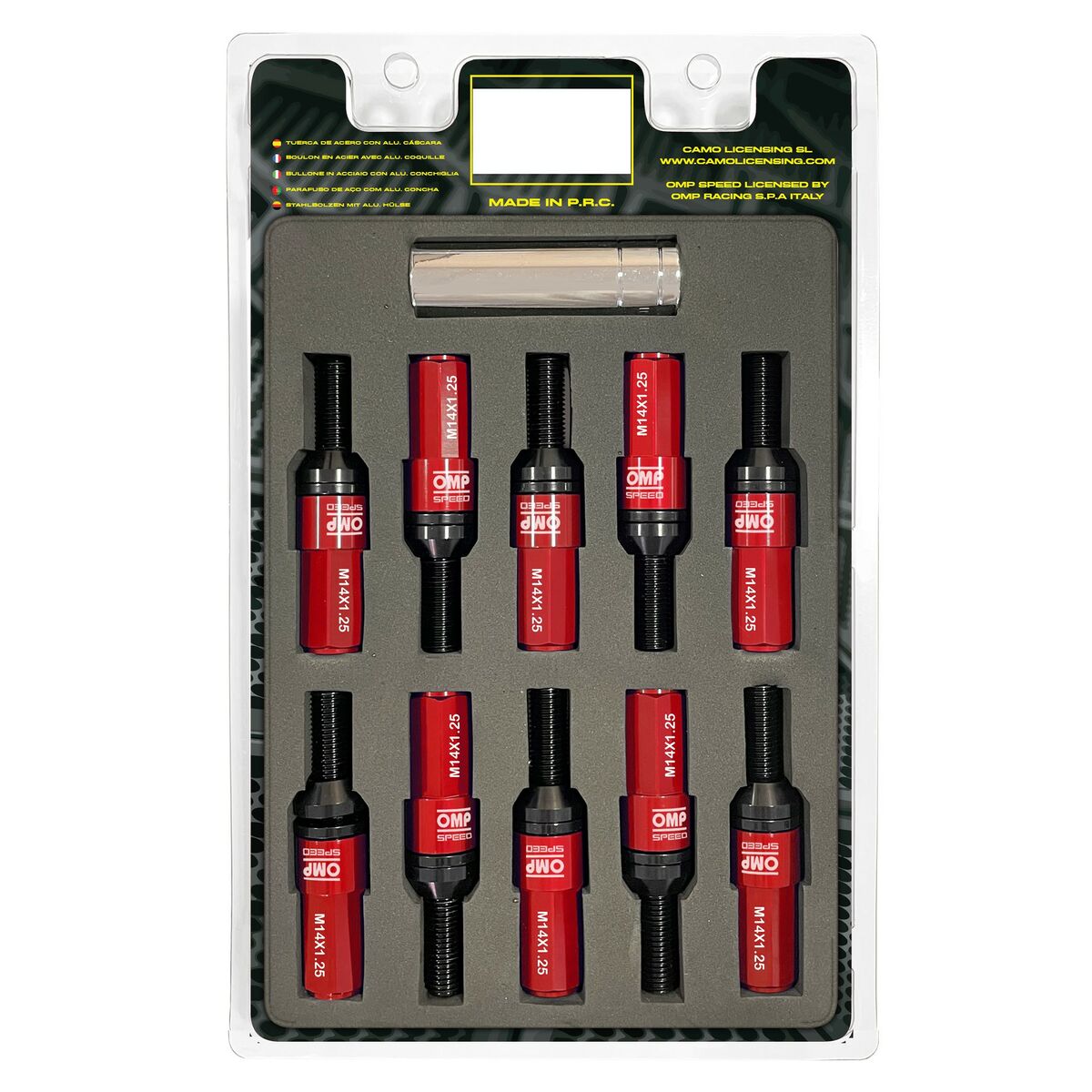 Skruvsats OMP OMPS09971406 28 mm Röd M14 x 1,25