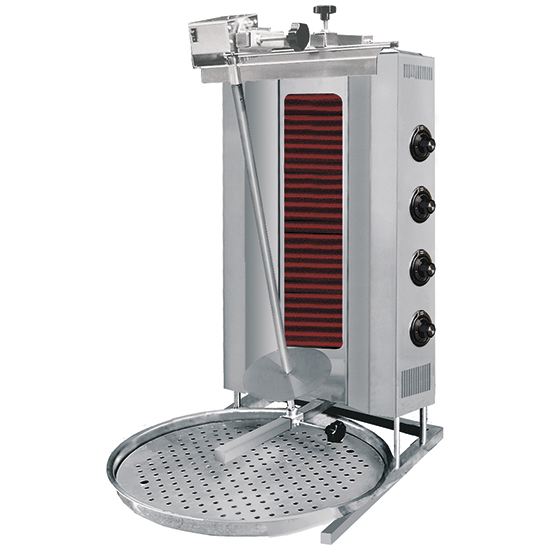 Elektrisk kebab grill med 4 värmeelement, 40-60 kg