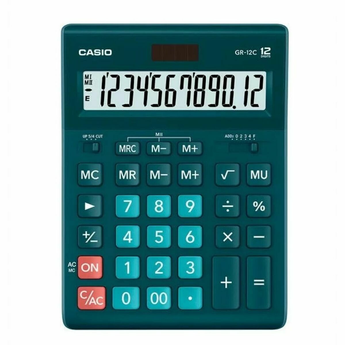 Kalkylator Casio GR-12C-DG Svart Grön Plast