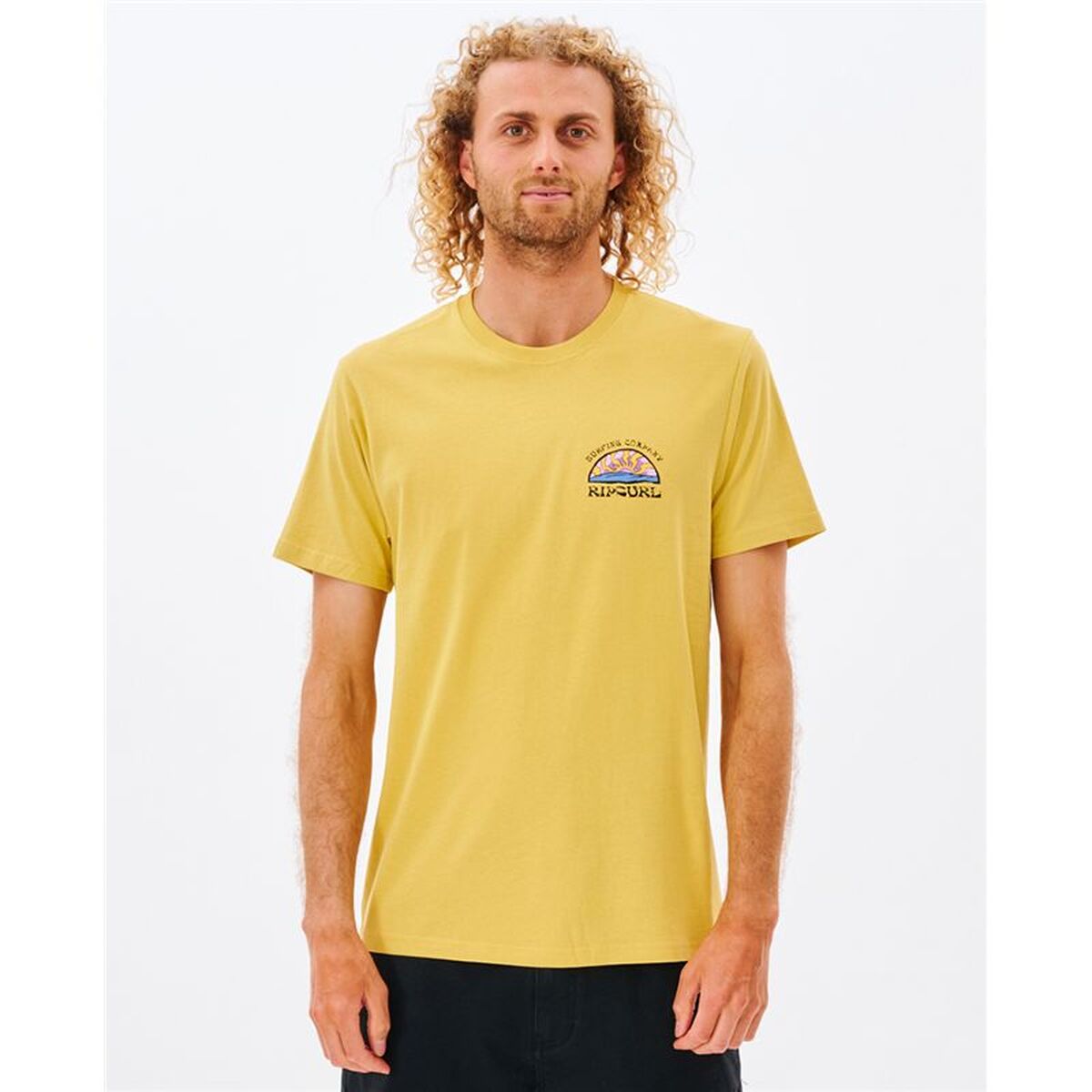 T-shirt med kortärm Herr Rip Curl 00IMTE-8126 Gul - 2