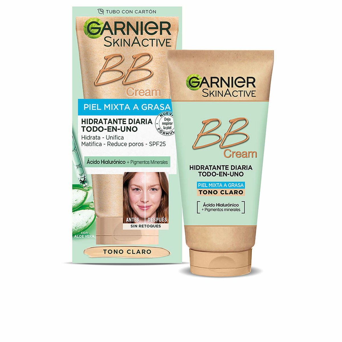 Hydrerande kräm med färg Garnier Skinactive Bb Cream Light Klar Spf 25 50 ml