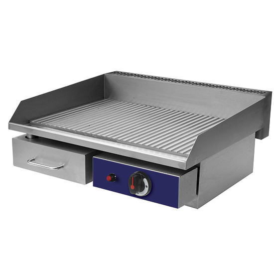 Gasgrillbänk, 1 zon, räfflad plåt