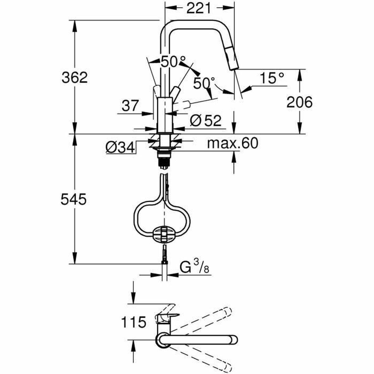Blandare Grohe QuickFix Start Metall - 3