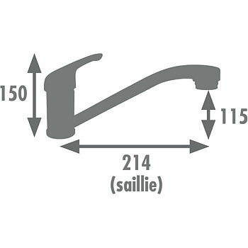 Kitchen Tap Rousseau SUN NF Grå Silvrig