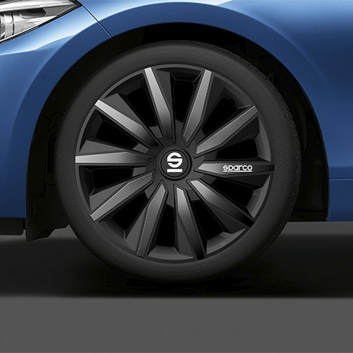 Navkapsel Sparco Milano Svart/Grå 15" 4 antal - 2