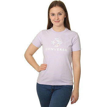T-shirt med kortärm Dam Converse 10024538-A04 Lavendel