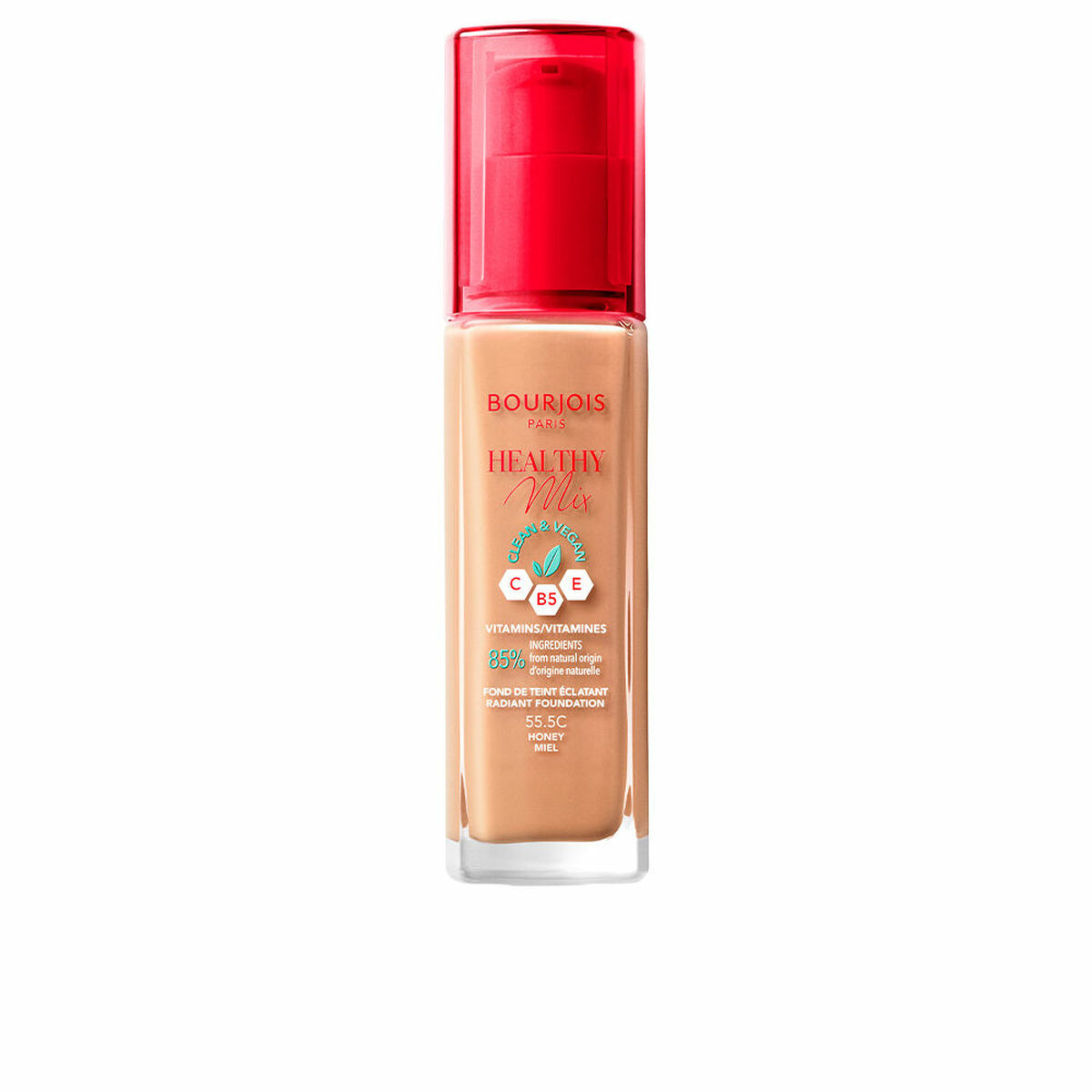 Flytande makeupbas Bourjois Healthy Mix Nº 55.5 Nº 555-Honey 30 ml