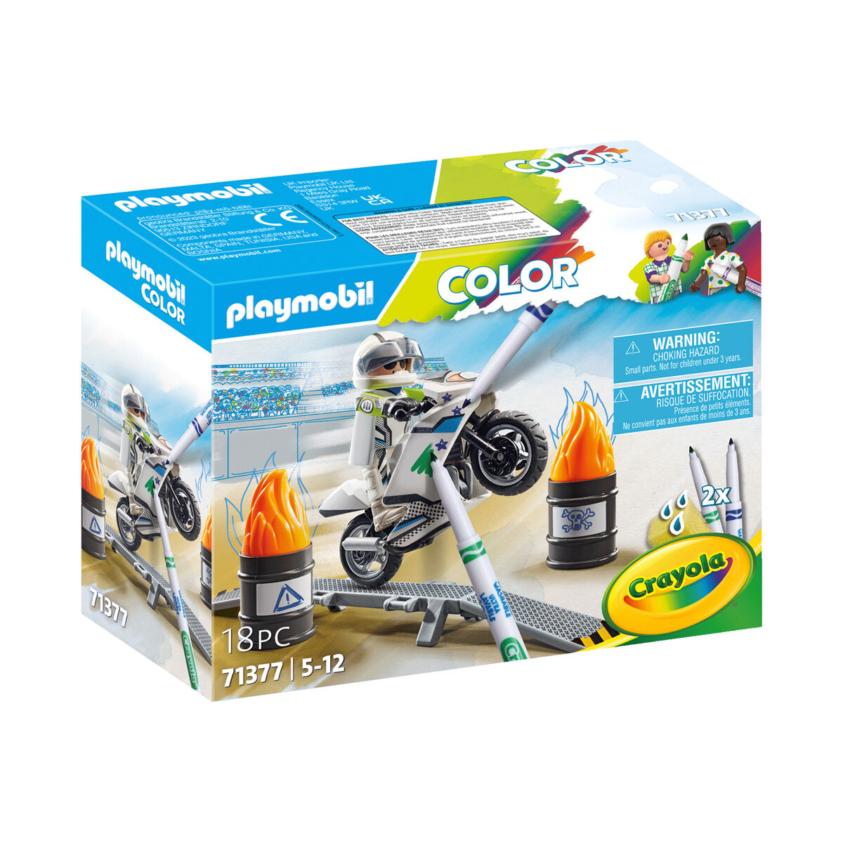 Playset Playmobil Color Motorcykel 18 Delar
