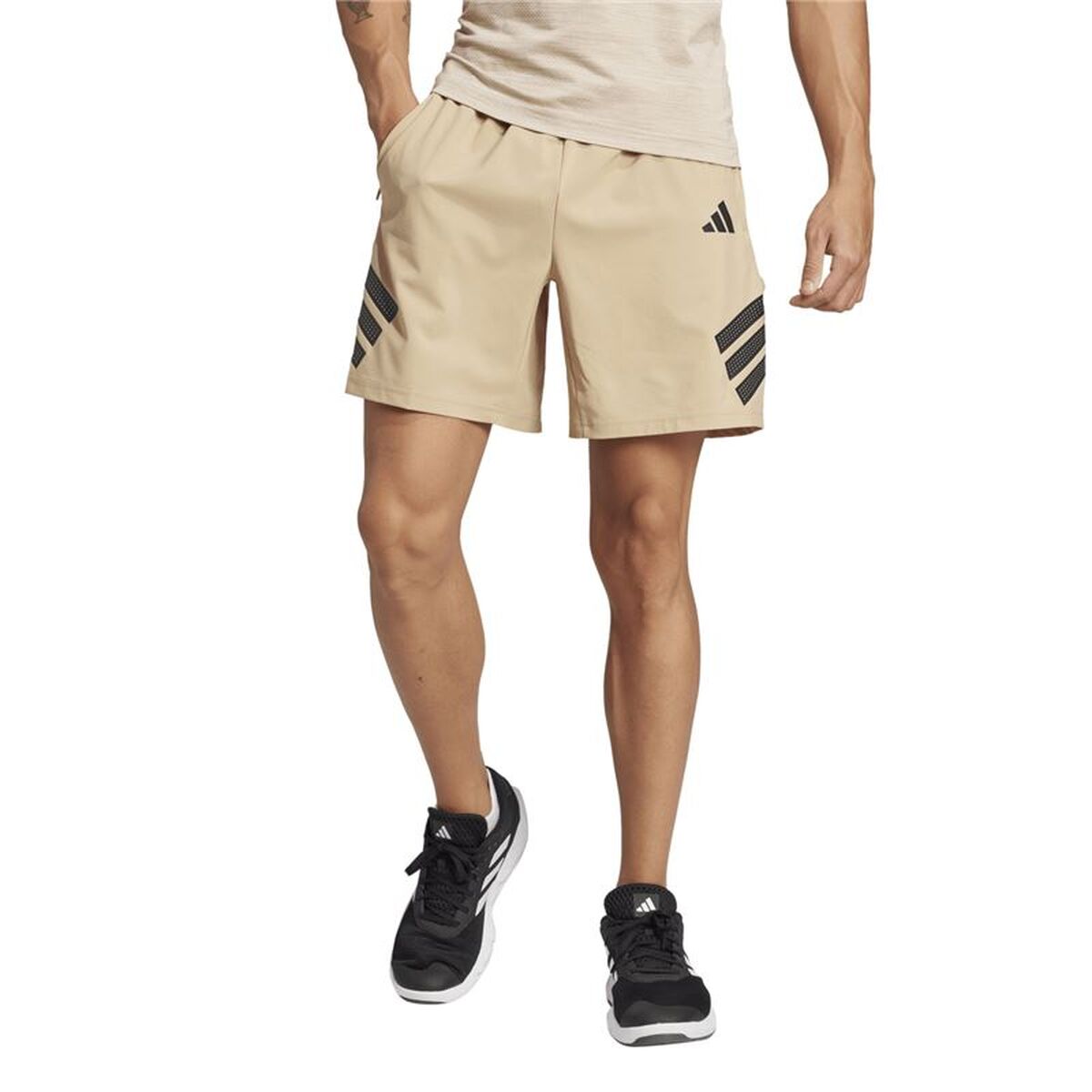 Träningsshorts Adidas Gym+ 3 Bandas Short Vit Naturell Män - 2