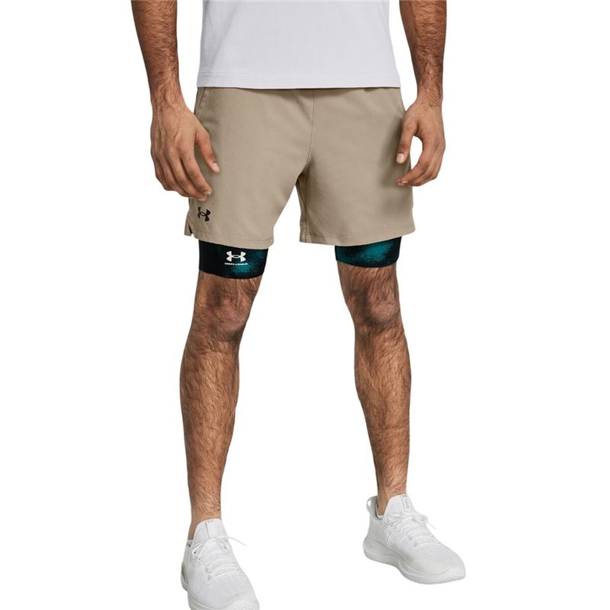 Sportshorts för män Under Armour Vanish Woven 6In Beige