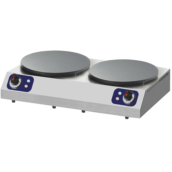 Elektrisk crêpes maskin, 2x ø 350 mm