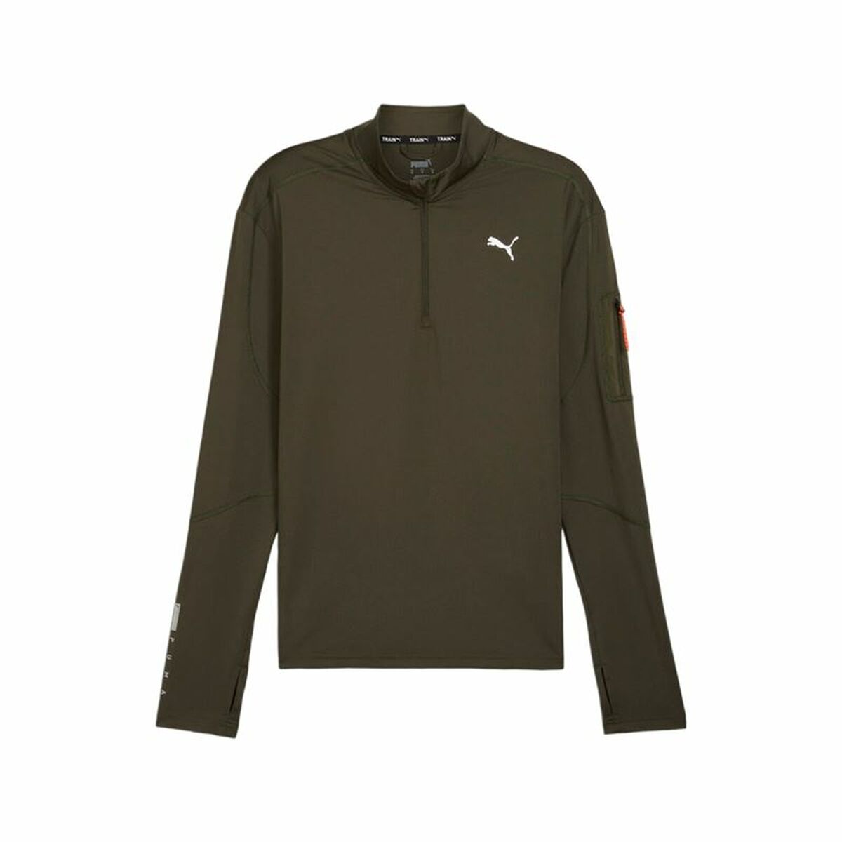 Tröja utan huva Herr Puma Flex 1/4 Zip Mörkgrön