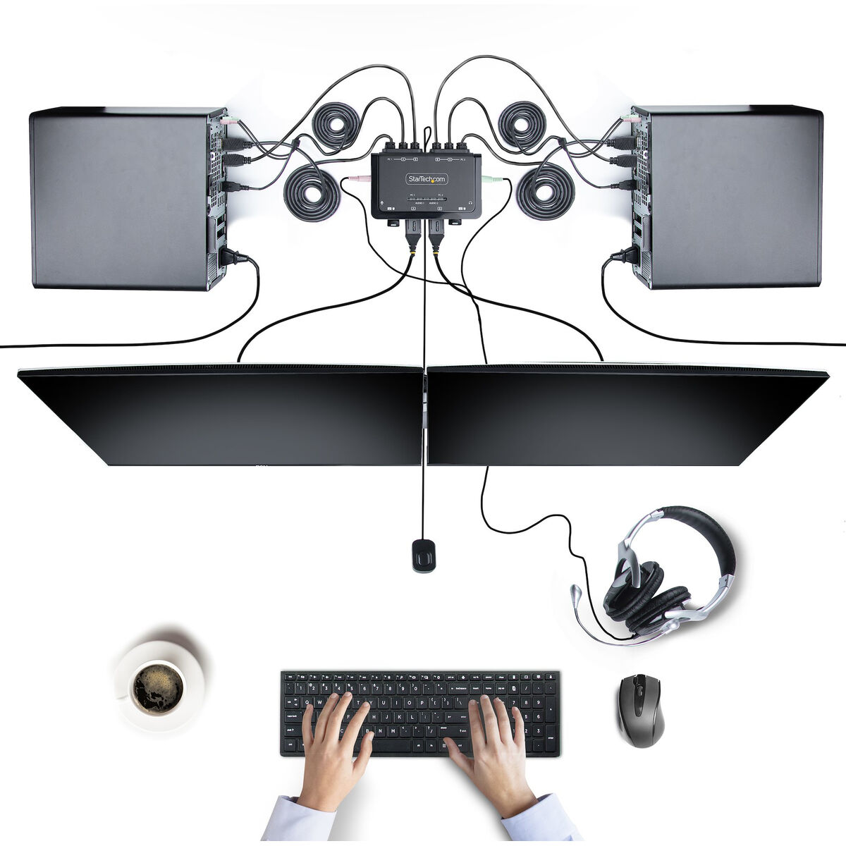 KVM-Brytare Startech C2-DH46-UA2-CBL-KVM 1,5 m - 2