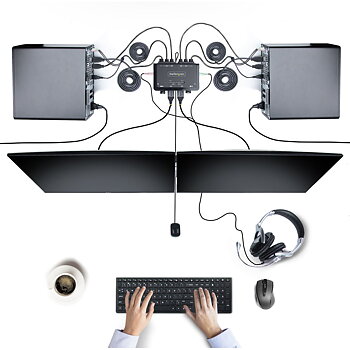 KVM-Brytare Startech C2-DH46-UA2-CBL-KVM 1,5 m