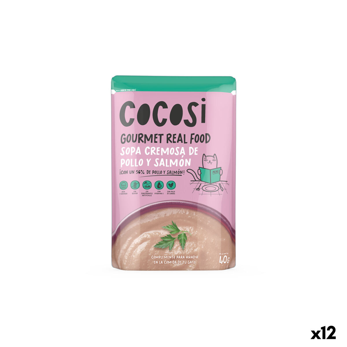 Kattmat Cocosi Gourmet Real Food 40 g Lax 12 antal