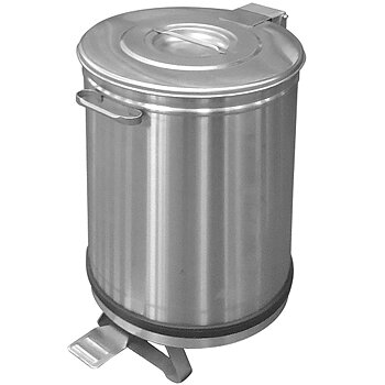 Soptunna i rostfritt stål på hjul, fotmanövrerad, 90 liter