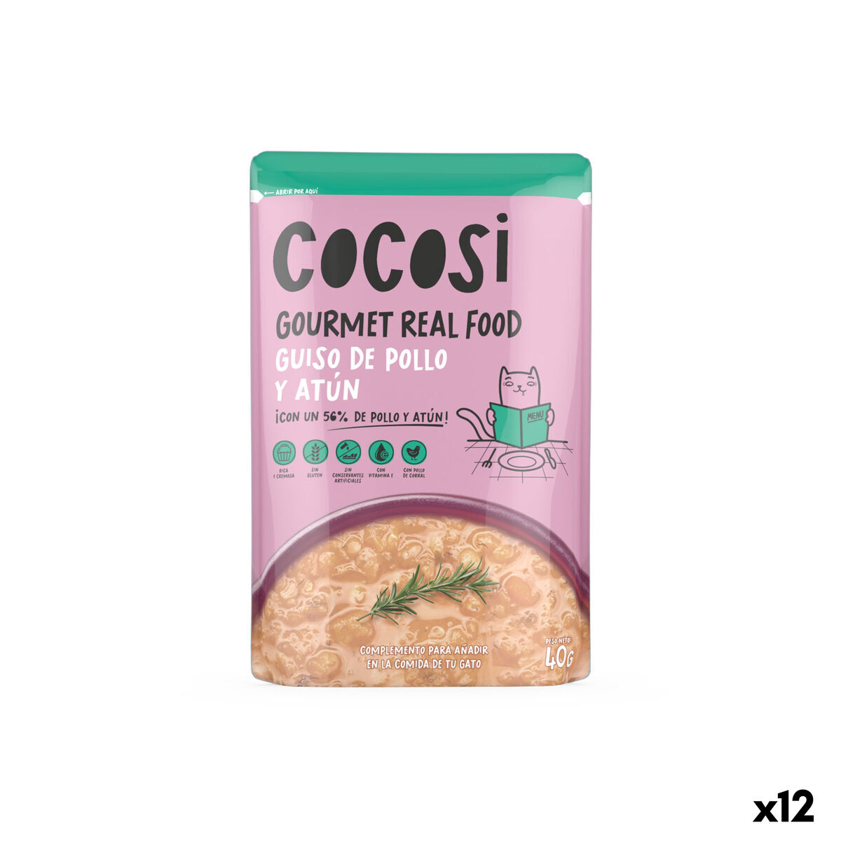Kattmat Cocosi Gourmet Real Food 40 g Tonfisk 12 antal
