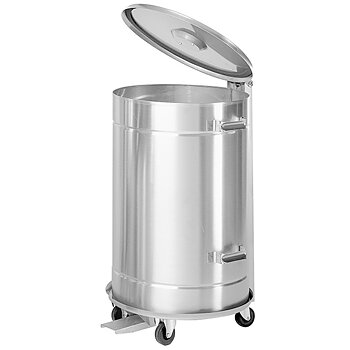 Soptunna i rostfritt stål på hjul, 50 liter