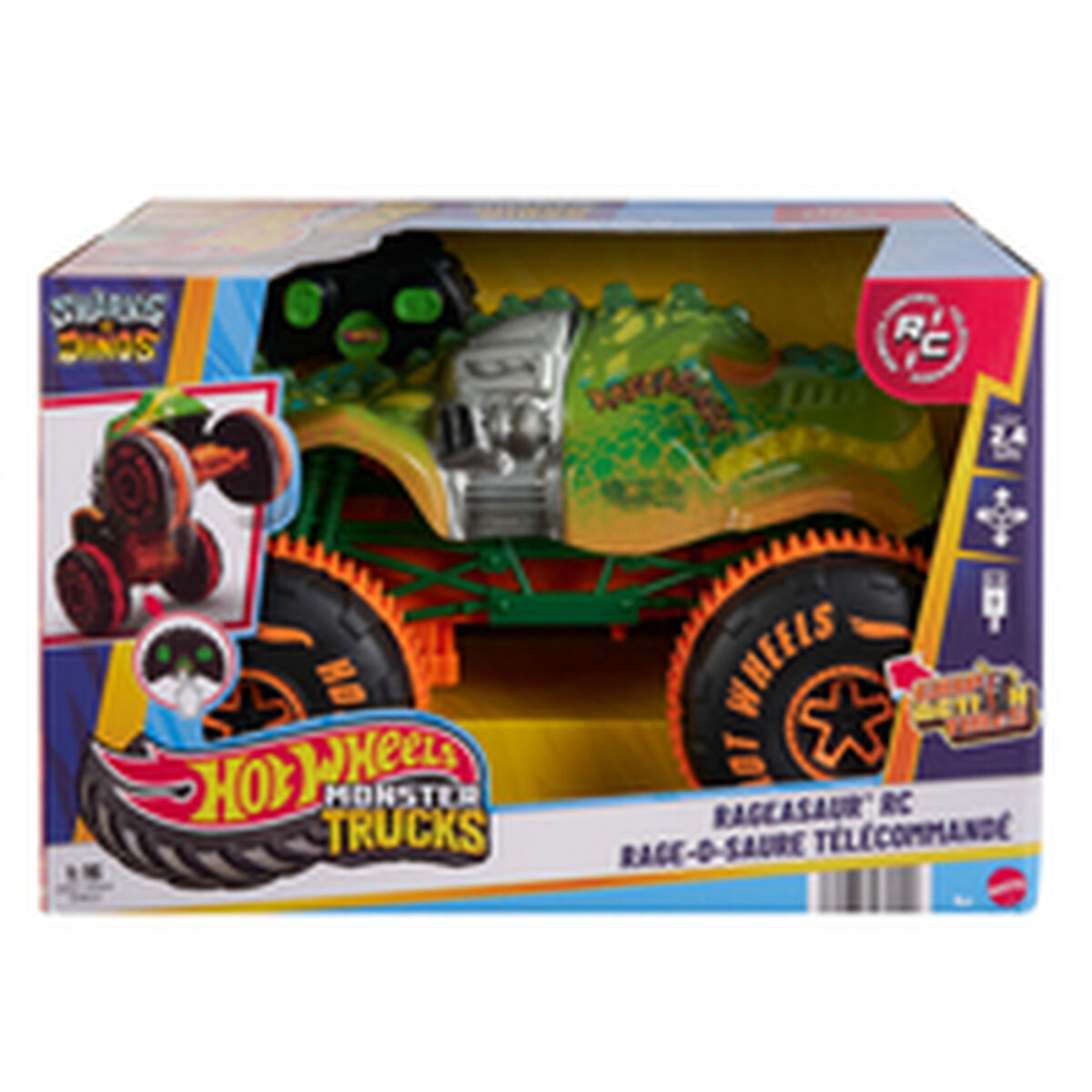 Radiostyrd bil Hot Wheels Monster Trucks Samsh O Saurus 1:15 - 2