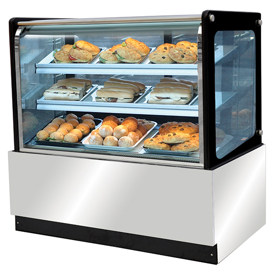 Heta display 1500 mm med fyrkantiga glas - golv typ