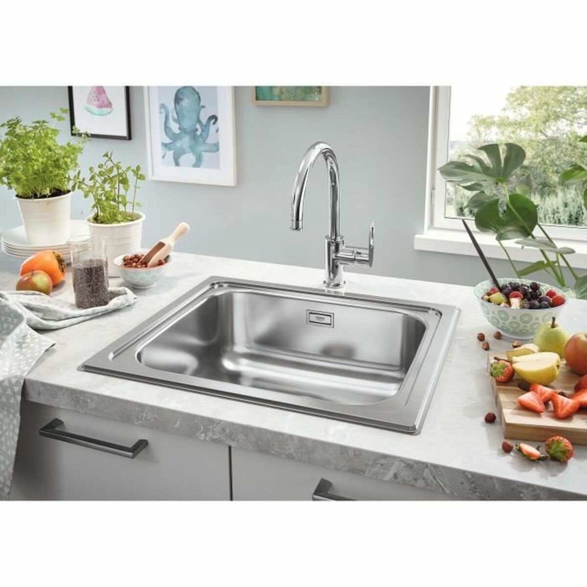 Blandare Grohe 31719SD0 Rostfritt stål Rektangulär - 2