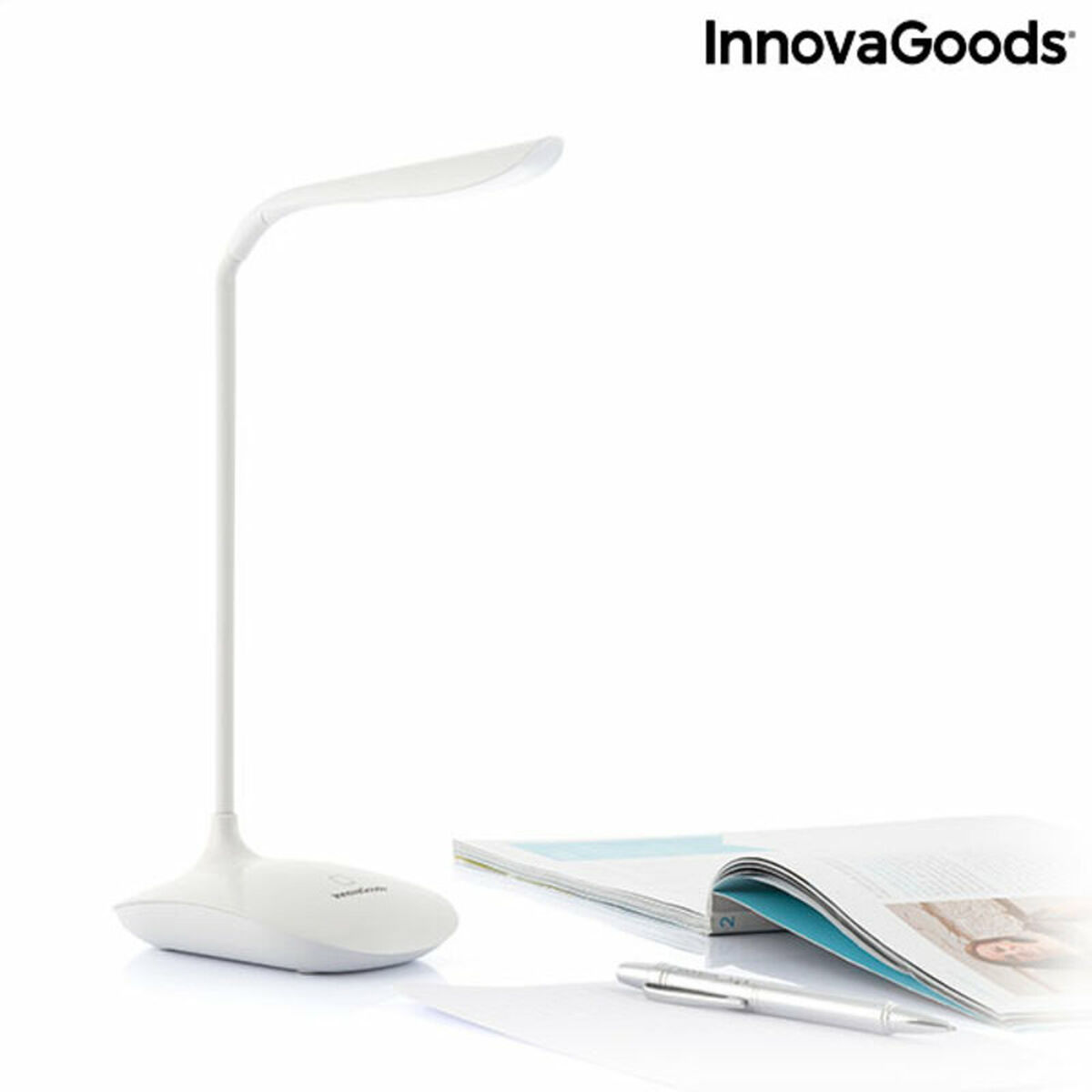 Uppladdningsbar bordslampa med LED och touch-funktion InnovaGoods Lum2Go Vit ABS Plast (Renoverade A)