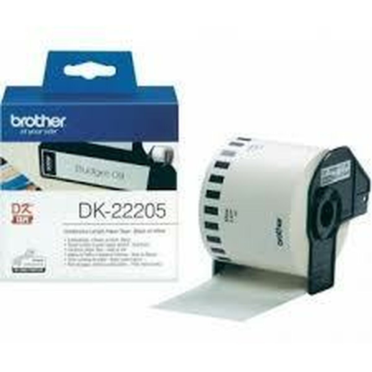 Kontinuerligt papper på rulle Brother DK-22205 Svart/Vit (3 antal) - 3