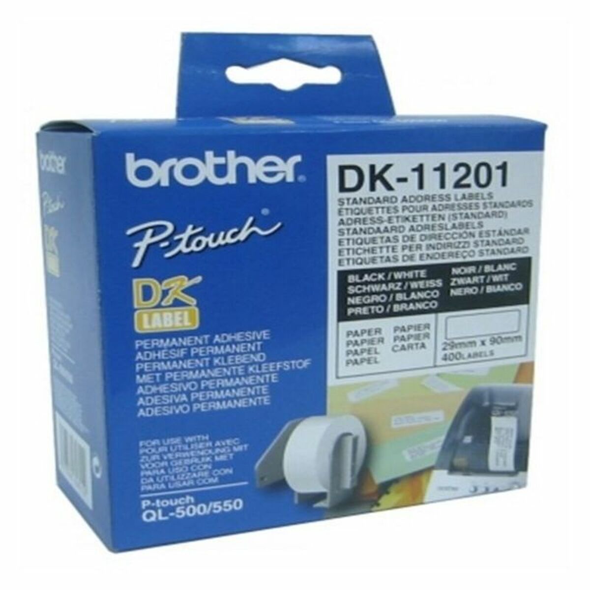 Etiketter till Skrivare Brother DK11201 29 x 90 mm Svart Vit