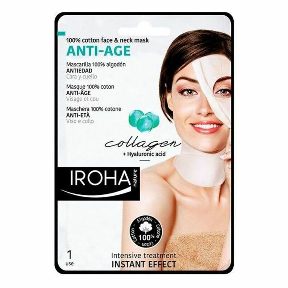 Vitaliserande anti-agingmask Iroha Cotton Face Neck Mask (1 antal)