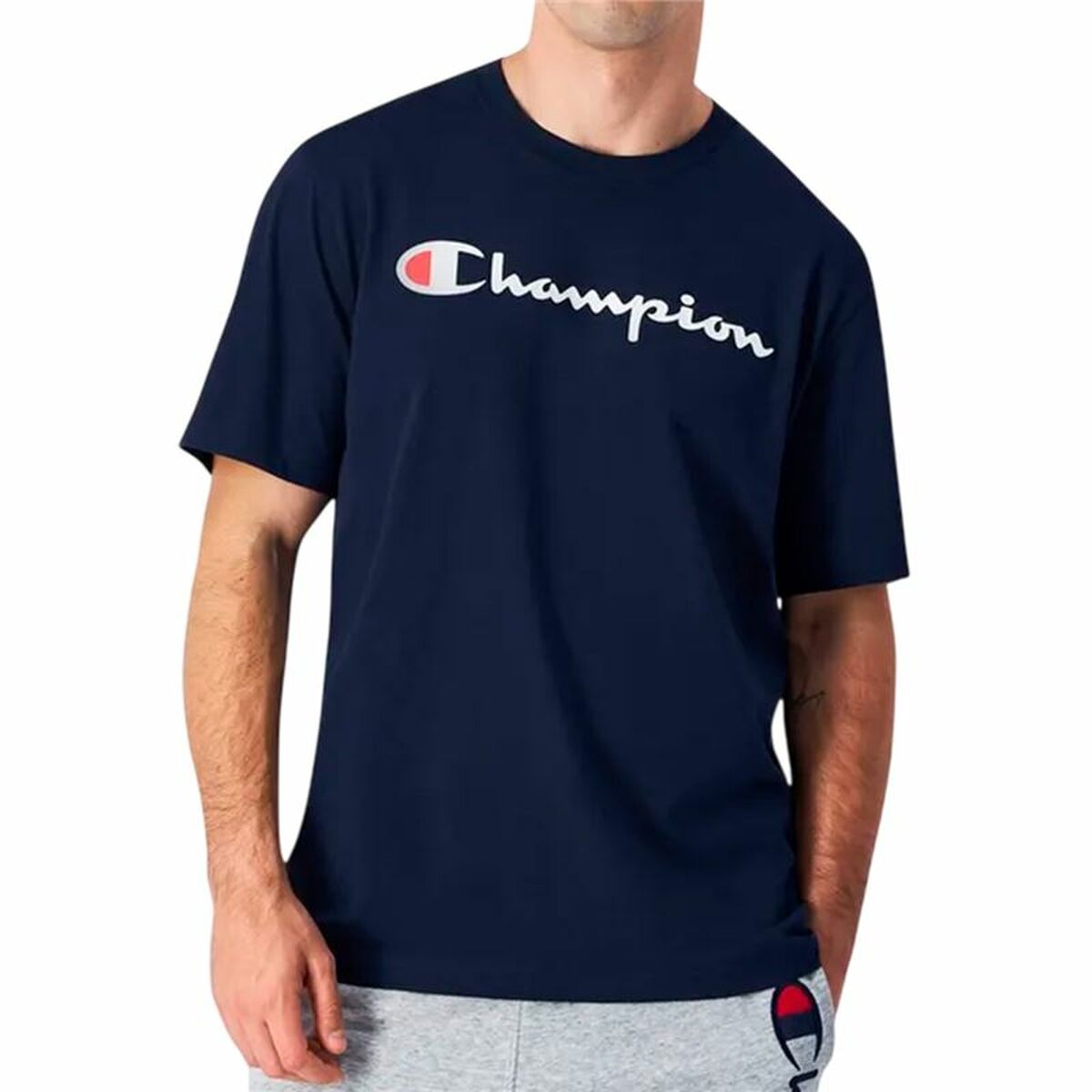 T-shirt med kortärm Herr Champion Champion Crewneck Marinblå - 2