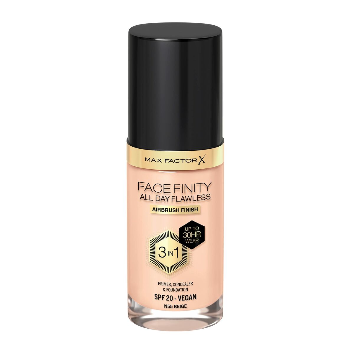 Foundationkräm Max Factor Facefinity Nº 55-beige Spf 20 30 ml 3 i 1