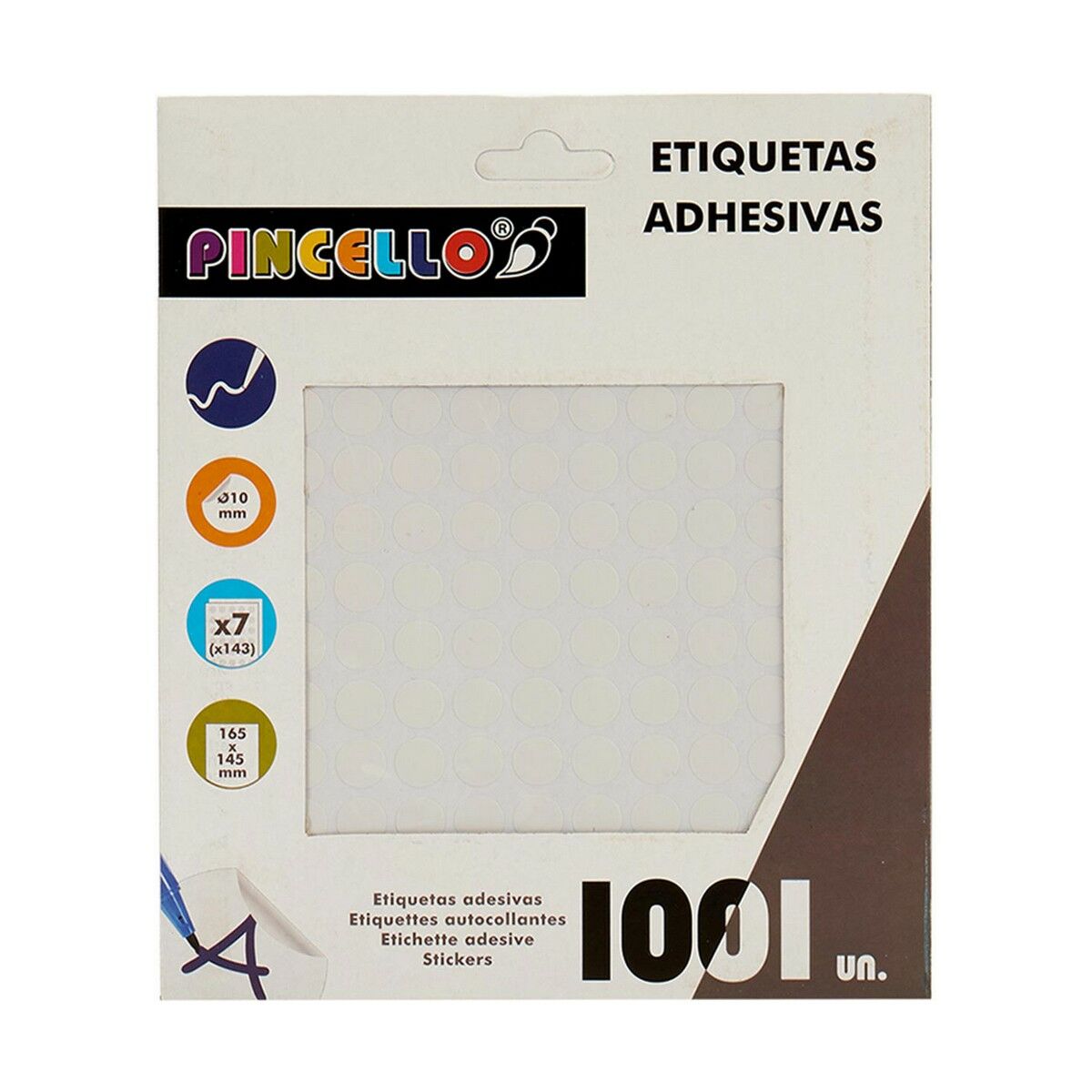 Självhäftande etiketter Pincello Vit Ø 10 mm 17 x 4 x 19 cm (12 antal) - 2