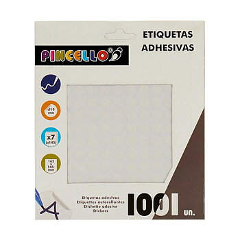 Självhäftande etiketter Pincello Vit Ø 10 mm 17 x 4 x 19 cm (12 antal)