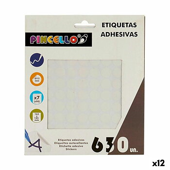 Självhäftande etiketter Pincello Vit Ø 13 mm 17 x 4 x 19 cm (12 antal)