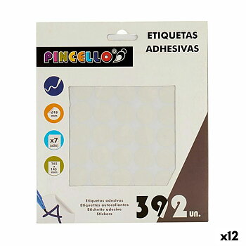 Självhäftande etiketter Pincello Vit Ø 18 mm 17 x 4 x 19,5 cm (12 antal)
