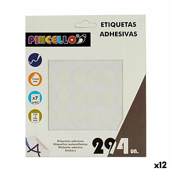 Självhäftande etiketter Pincello Vit 17 x 4 x 19 cm 17 x 24 mm Avlång (12 antal)