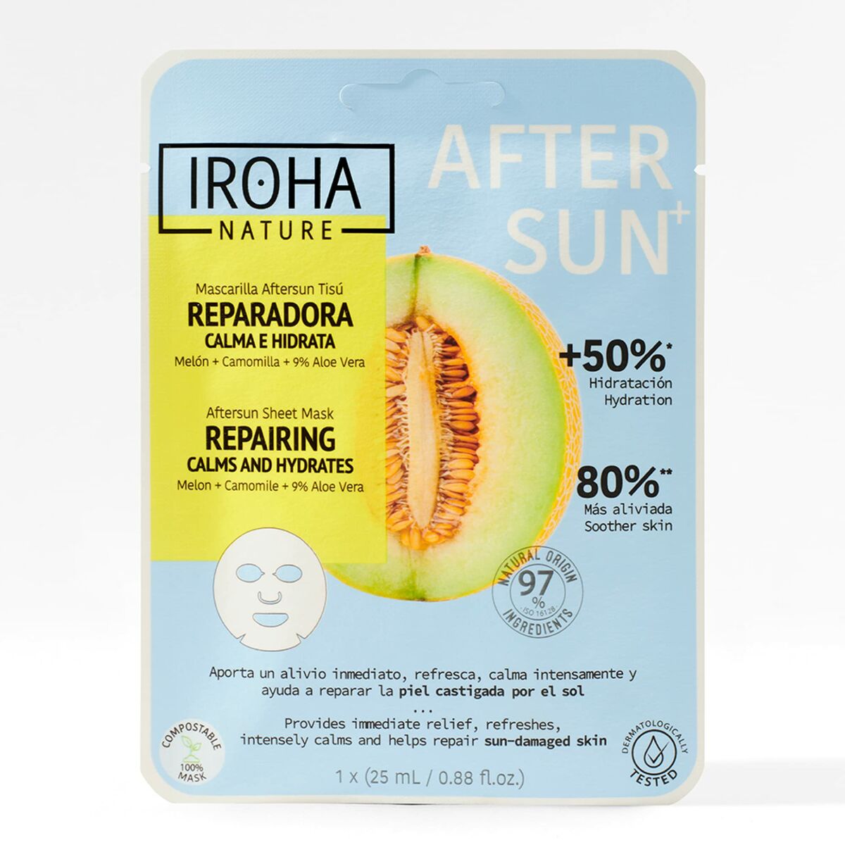 Ansiktsmask Iroha  Repairing calms and hydrates Melon (1 antal) - 2