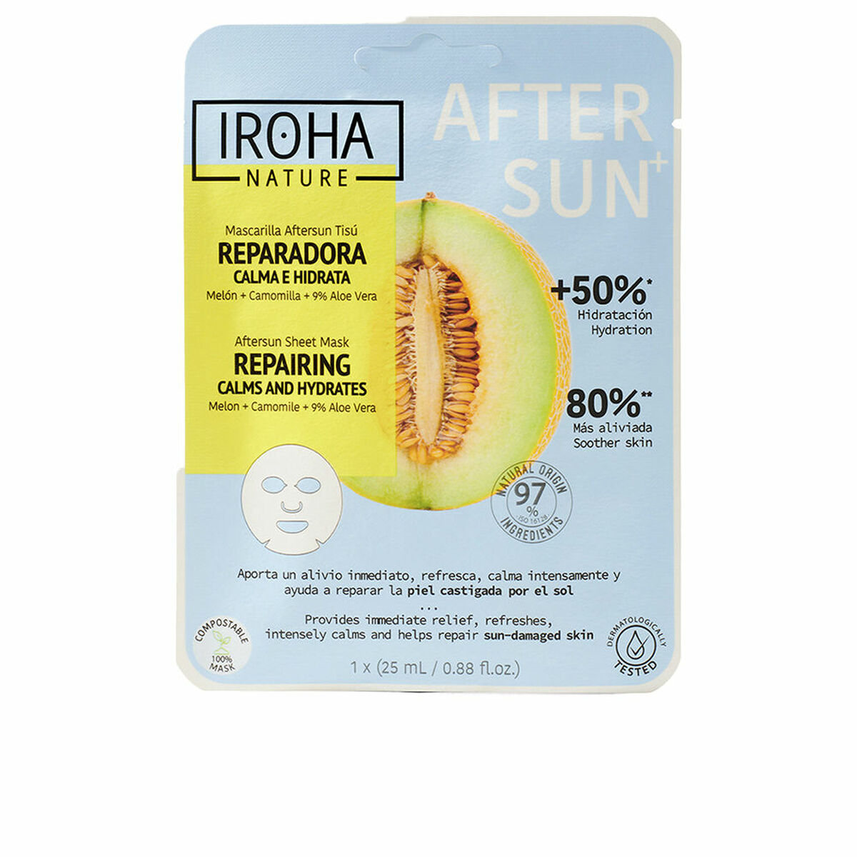 Ansiktsmask Iroha  Repairing calms and hydrates Melon (1 antal)