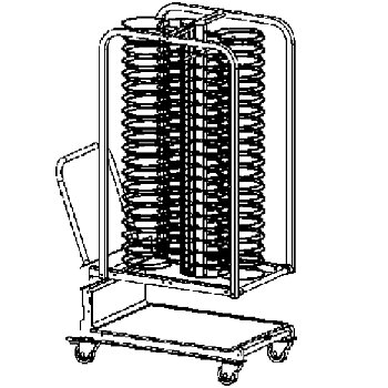 Vagn med ugn rack för plattor 20x1/1 GN