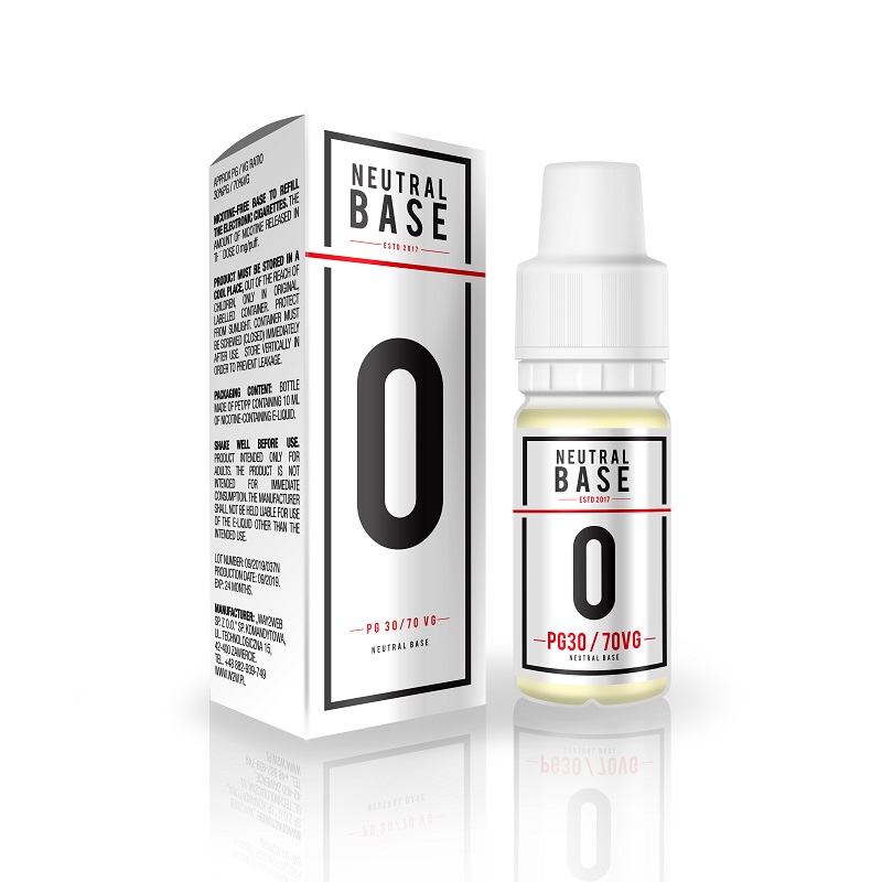10 ML Nikotinfri Bas PG30 / VG70