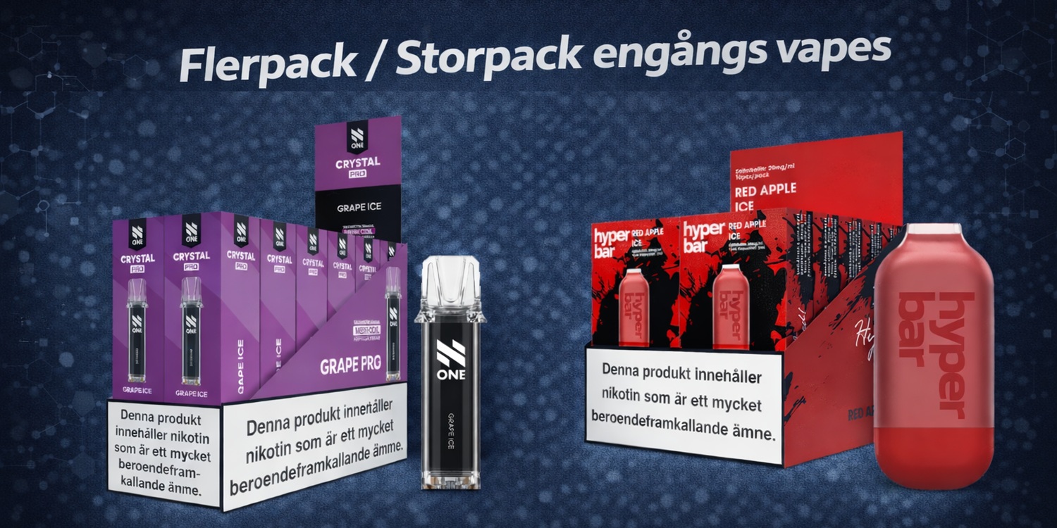 Flerpack och Storpack Engångsvapes på Eciggonline